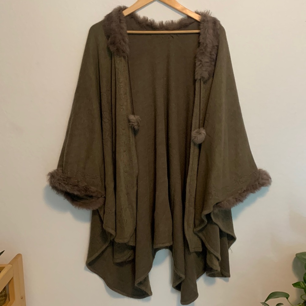 Tan Fur Lined Cape